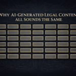 Grid of identical content blocks illustrating AI content sameness