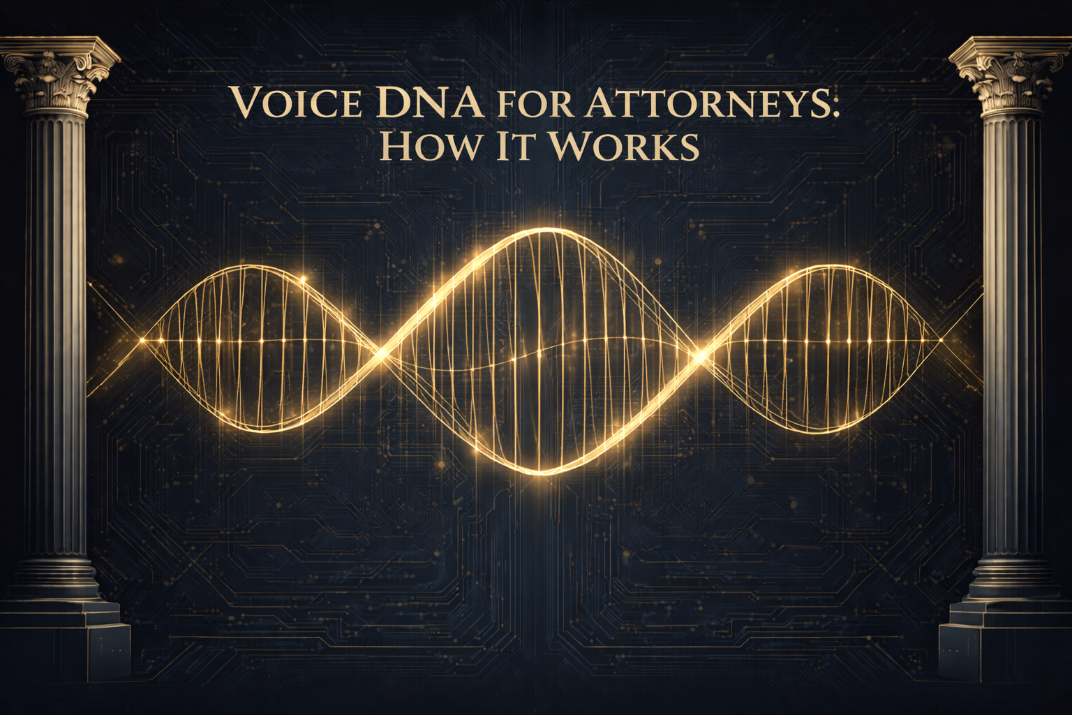 Gold DNA helix representing attorney voice extraction