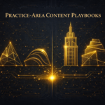 Four distinct geometric structures representing different legal practice areas